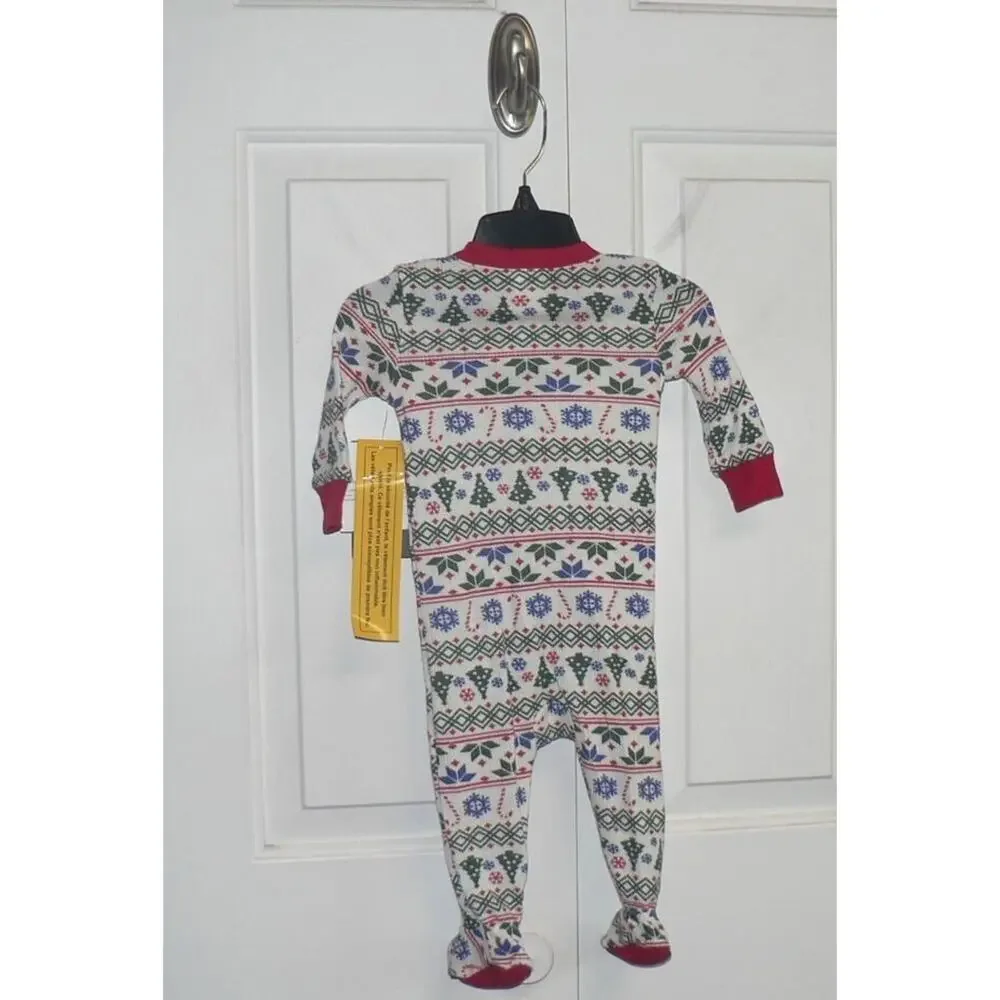 Nordstrom Baby Zipper Footie Pajamas in White Multi Fair Isle 3-6 Months ‎ $25